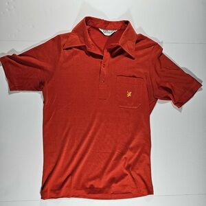 Lyle & Scott Mens Orange Polo Short Sleeve w/Pocket‎ Logo Size L